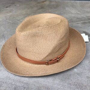 NWT Unisex Tialarts Tan Straw Fedora Hat UPF 50